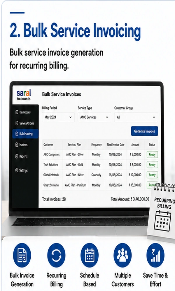 Recurring service invoice generation
